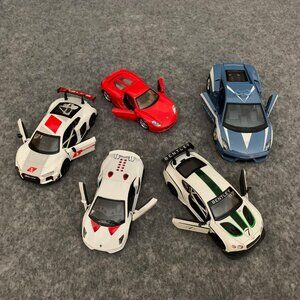 Diecast Set of 5 Model Cars, Bentley, Lamborghini x2, Audi, Porsche